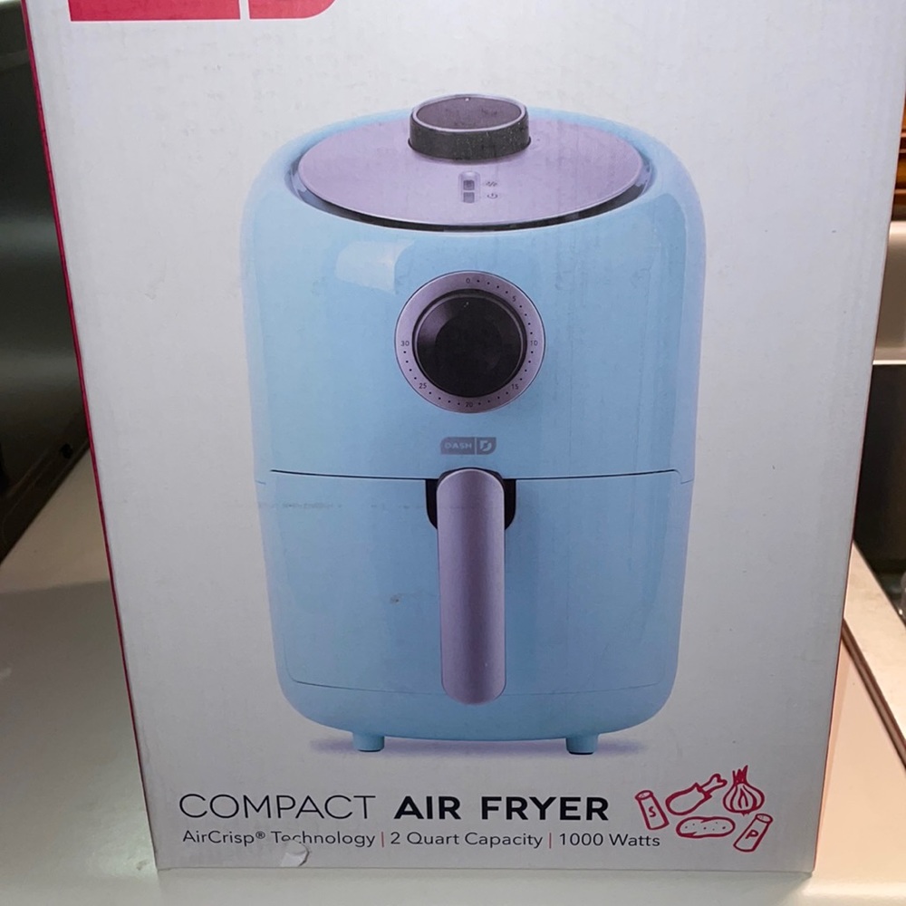 Dash: air fryer. Never opened or used. It was a present for Christmas.